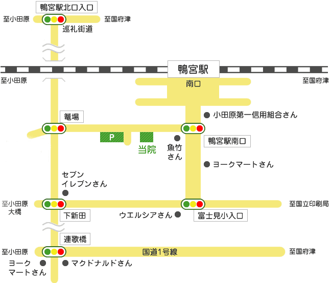 鴨宮駅周辺の地図